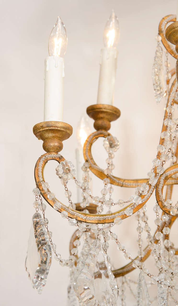 An Antique Marie Antoinette Crystal Chandelier In Excellent Condition In New York, NY
