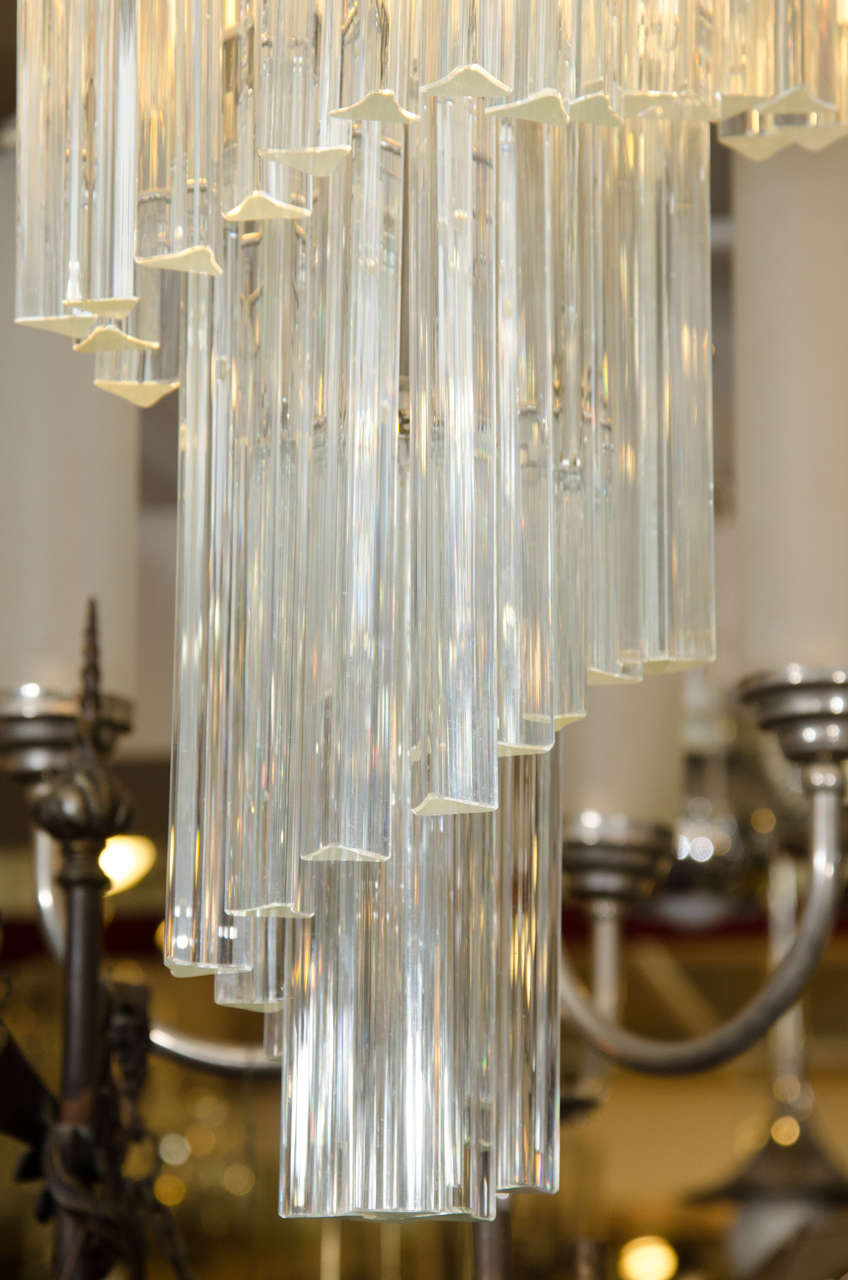 Modern Dramatic Five-Tier Murano Glass Chandelier by Camer For Sale