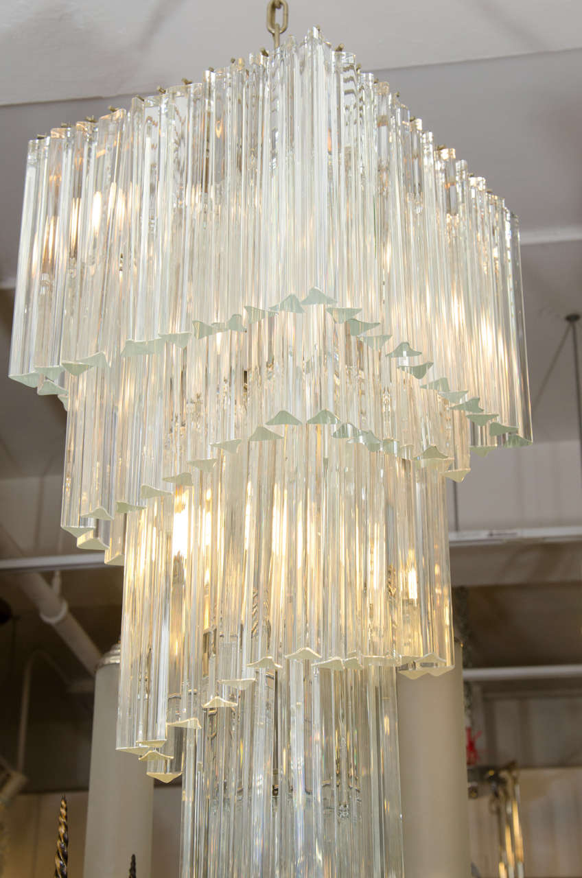 Italian Dramatic Five-Tier Murano Glass Chandelier by Camer For Sale