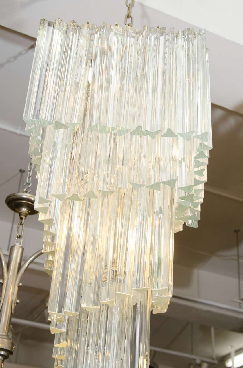 Dramatic Five-Tier Murano Glass Chandelier by Camer In Excellent Condition For Sale In Mount Penn, PA