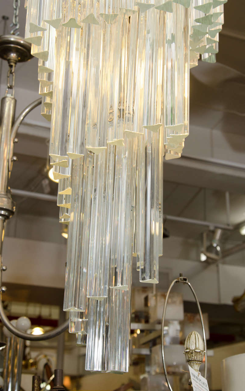 20th Century Dramatic Five-Tier Murano Glass Chandelier by Camer For Sale