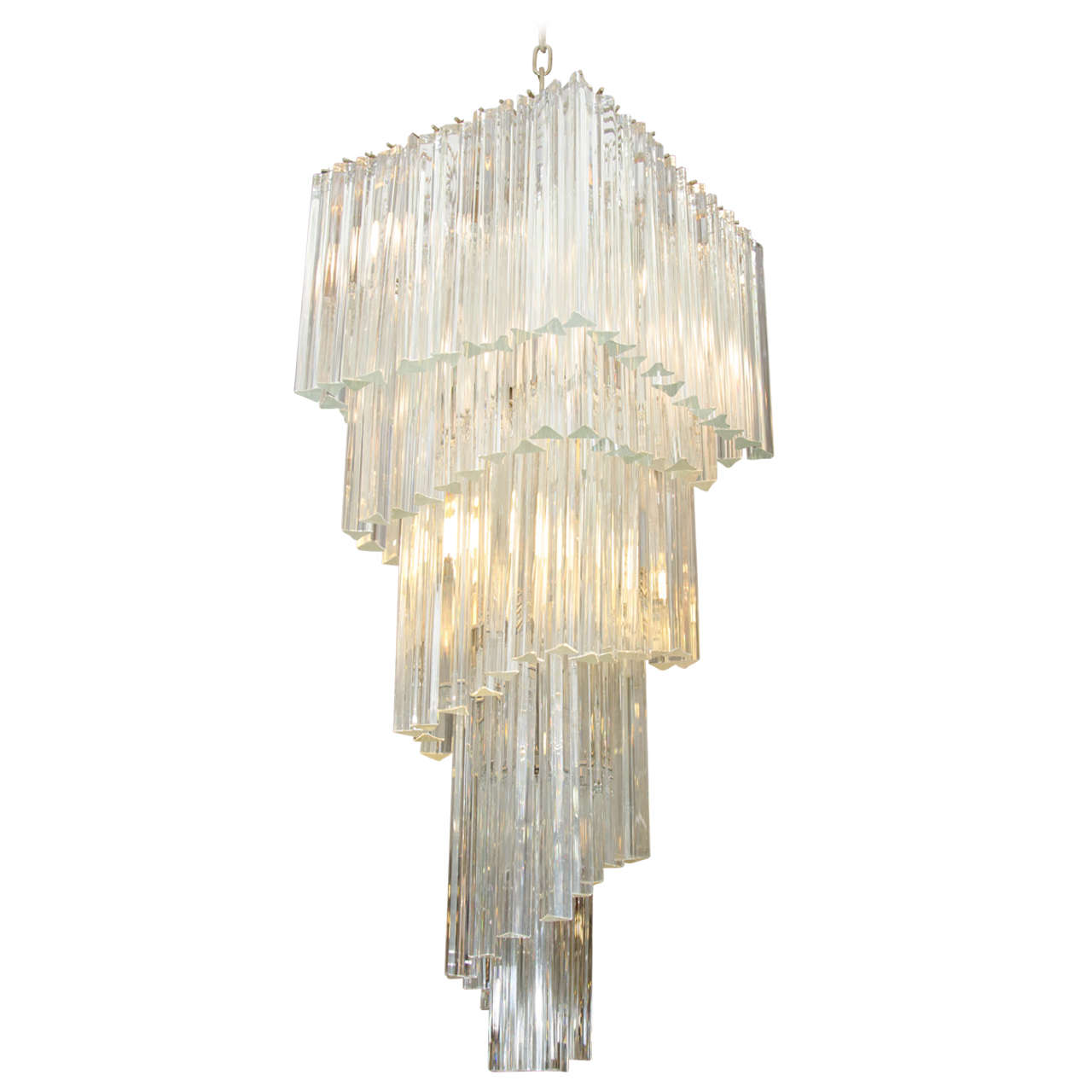 Dramatic Five-Tier Murano Glass Chandelier by Camer For Sale