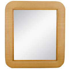 A Mid Century Grasscloth Mirror in the Style of Karl Springer