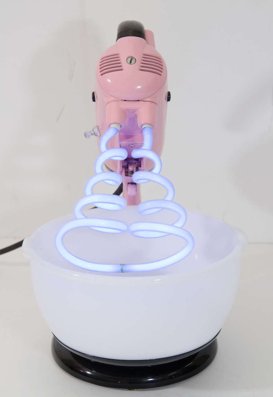 Vintage Sunbeam Mixmaster Blender Neon Light Sculpture