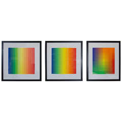 Mid Century Set of Three Op Art Silk Screen Prints by Getulio Alviani 6