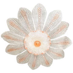A Mid Century Murano Glass Flower Form Flush Mount