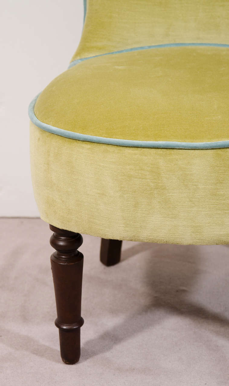 Pair of Victorian Petite Fireside Armless Chairs at 1stdibs