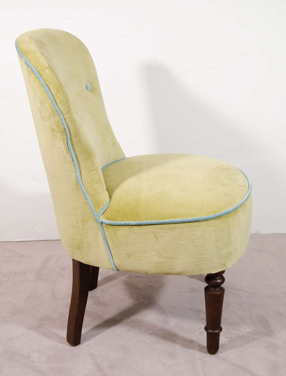 Pair of Victorian Petite Fireside Armless Chairs at 1stdibs