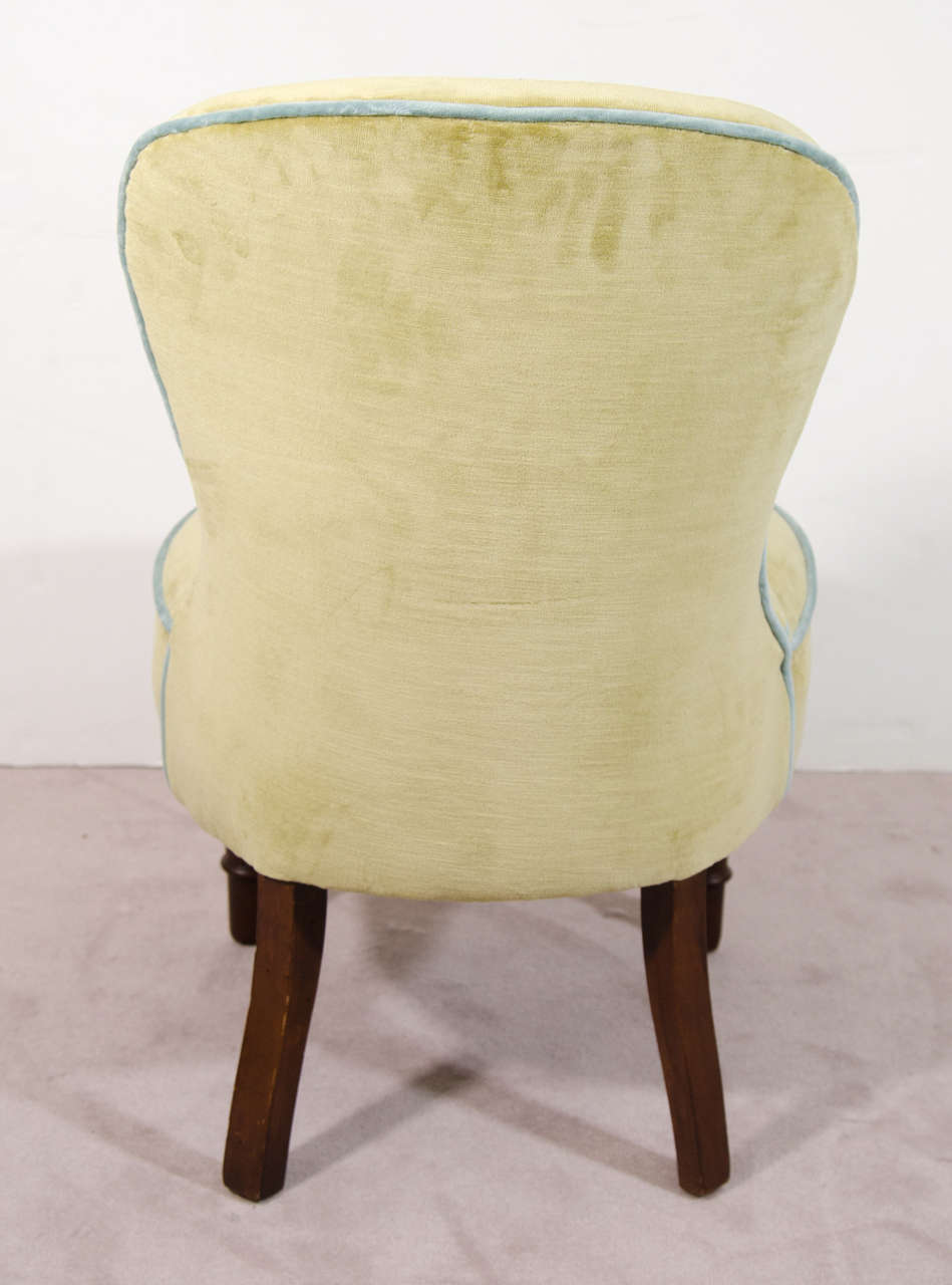 Pair of Victorian Petite Fireside Armless Chairs at 1stdibs