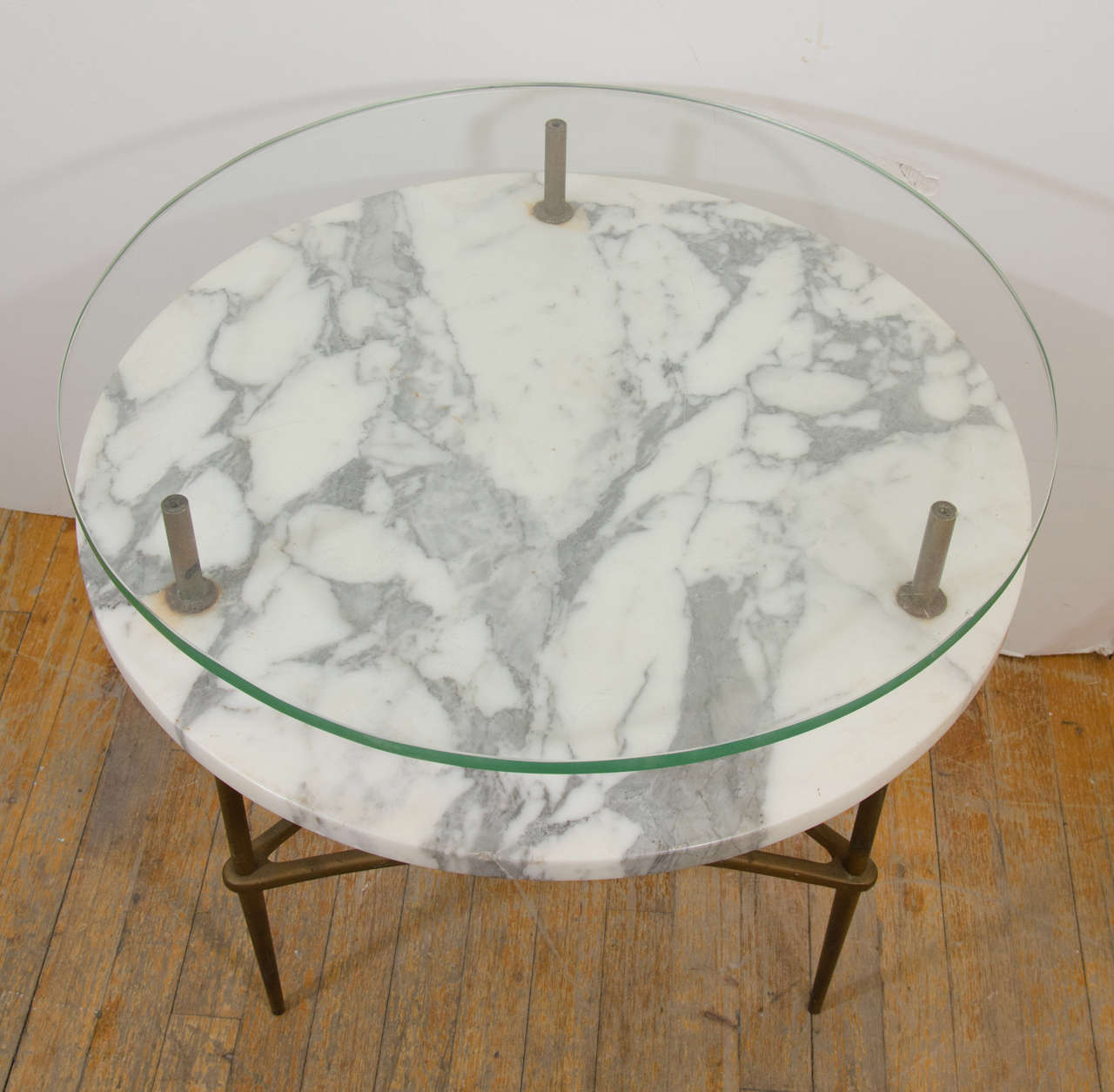 A Mid Century TwoTier Marble and Glass Side or End Table at 1stDibs