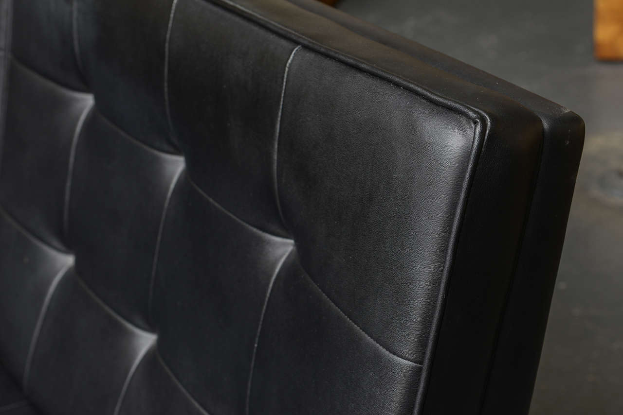 Sleek Black Leather Sofa 1