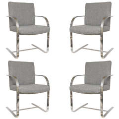 Set of Four Bruno Style Steel Chairs