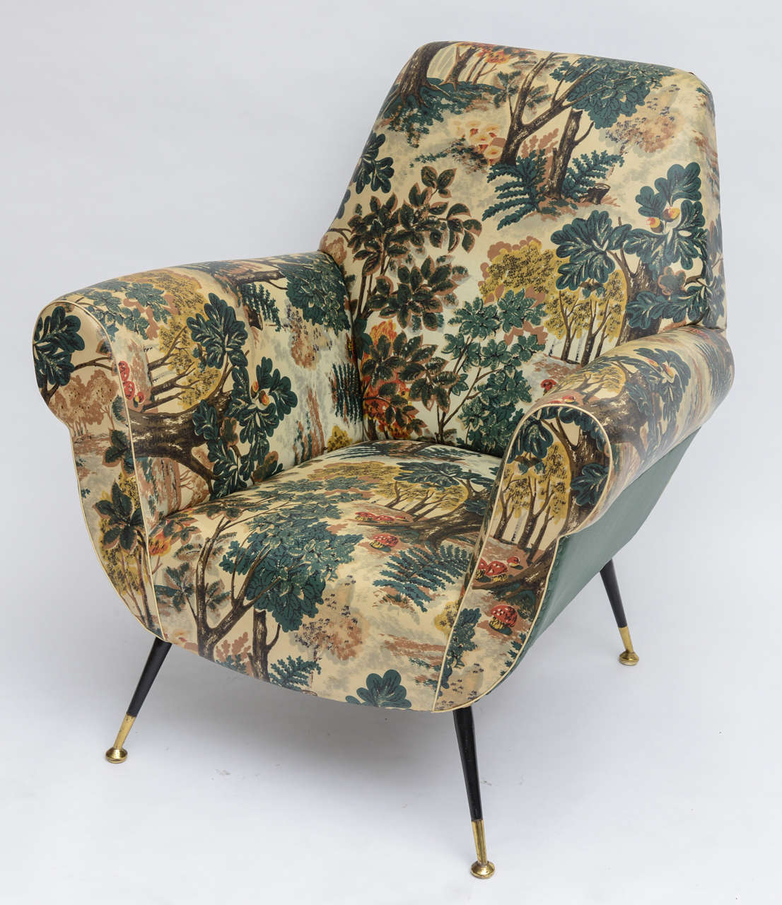 Mid-Century Modern 50's Italian Armchair with Original Upholstery (2 Available)