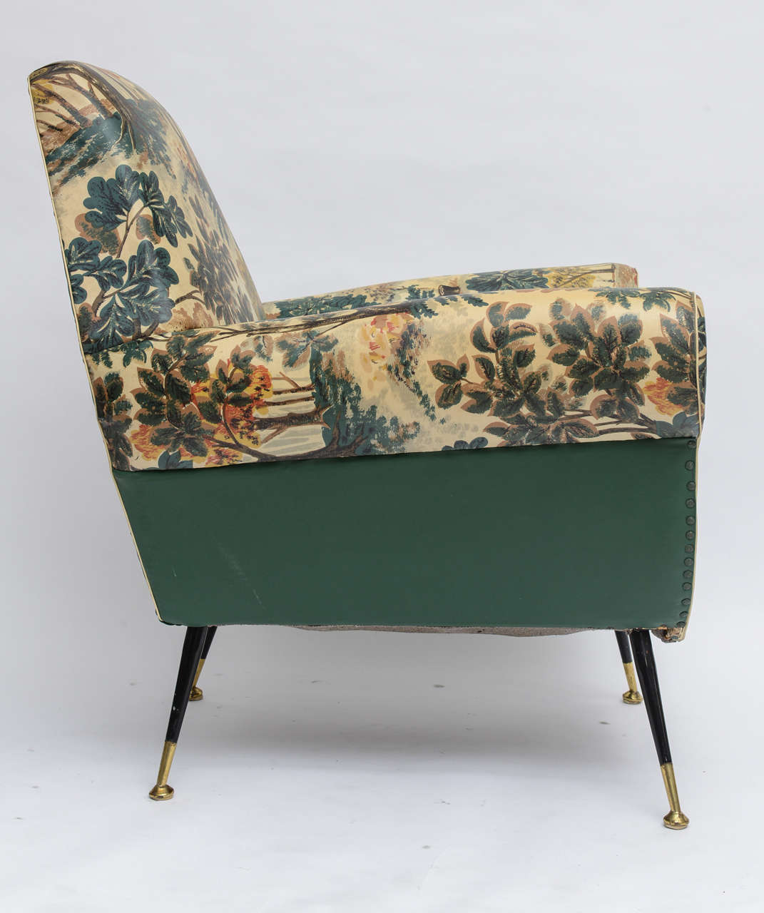 Mid-20th Century 50's Italian Armchair with Original Upholstery (2 Available)