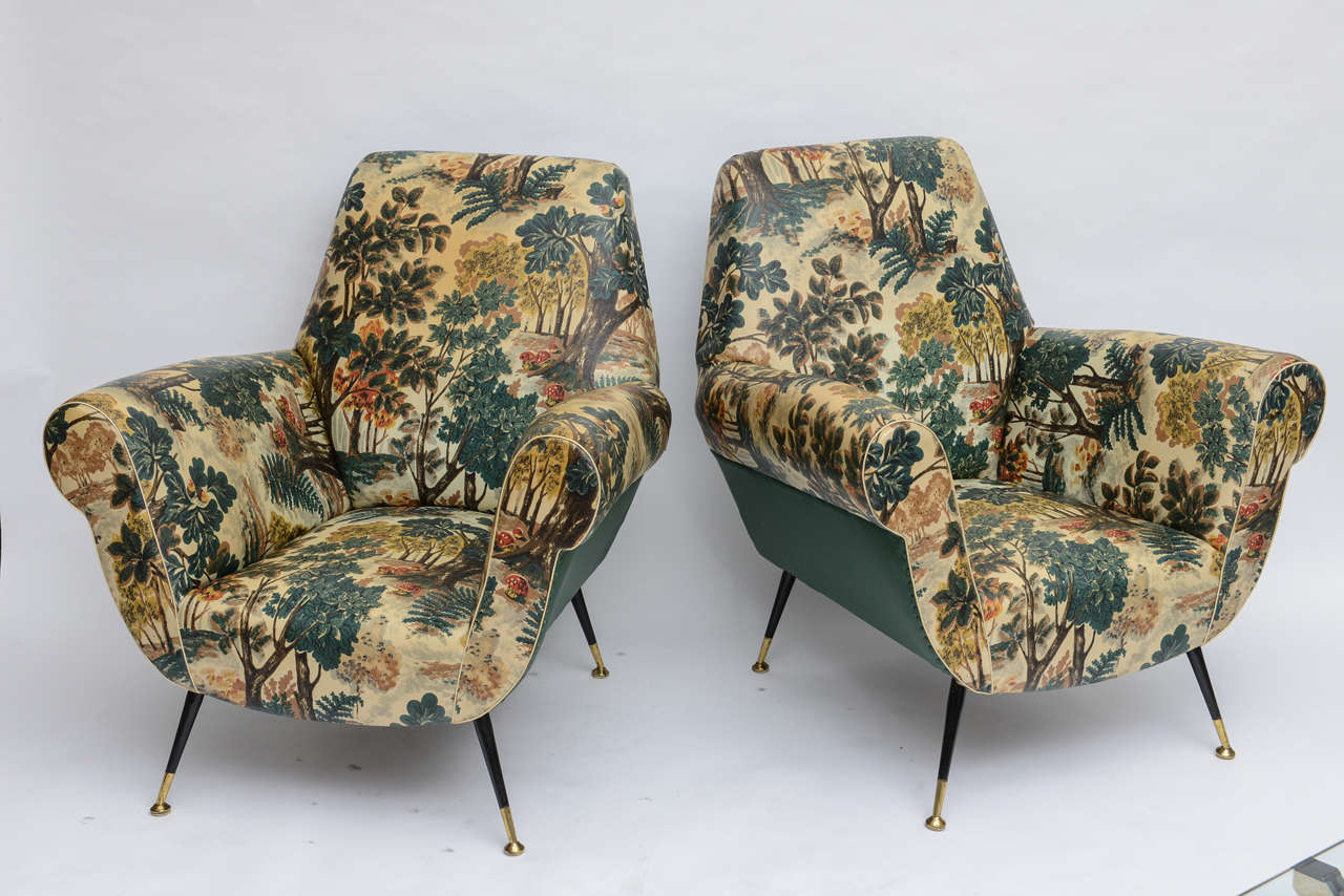 50's Italian Armchair with Original Upholstery (2 Available) 3