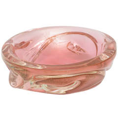 Large Blush Murano Glass Bowl by Seguso