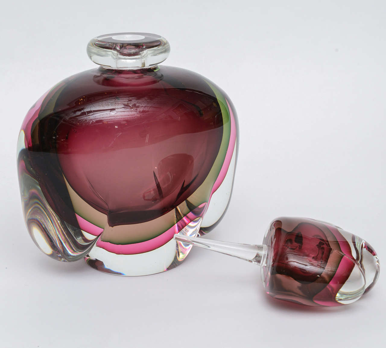 Mid-20th Century Large Sommerso Murano Glass Perfume Bottle