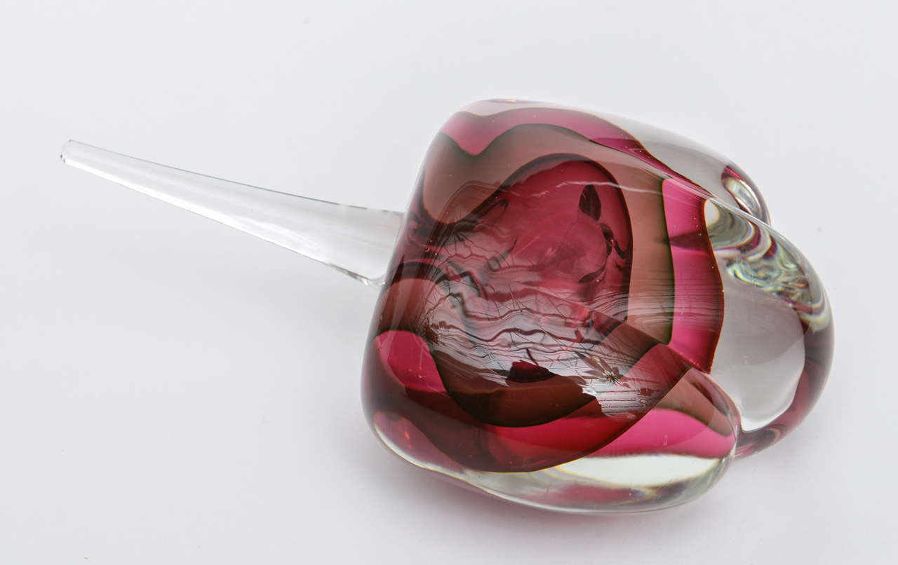 Large Sommerso Murano Glass Perfume Bottle 1