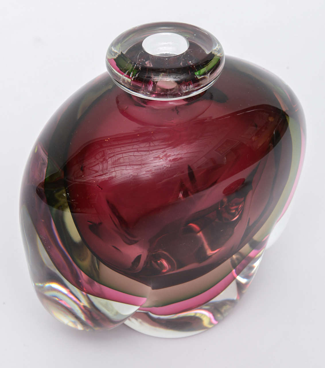 Large Sommerso Murano Glass Perfume Bottle 2