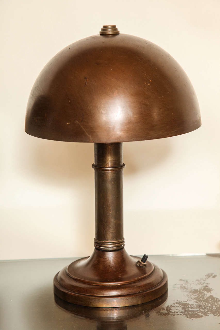 Pair of American Art Deco Patinated Metal Table Lamps In Good Condition In New York, NY