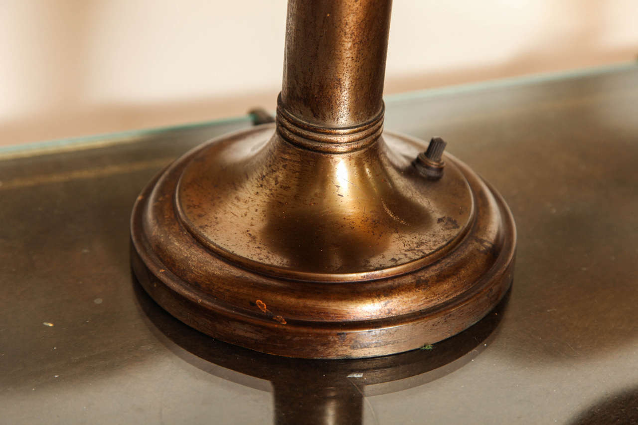 Pair of American Art Deco Patinated Metal Table Lamps 2