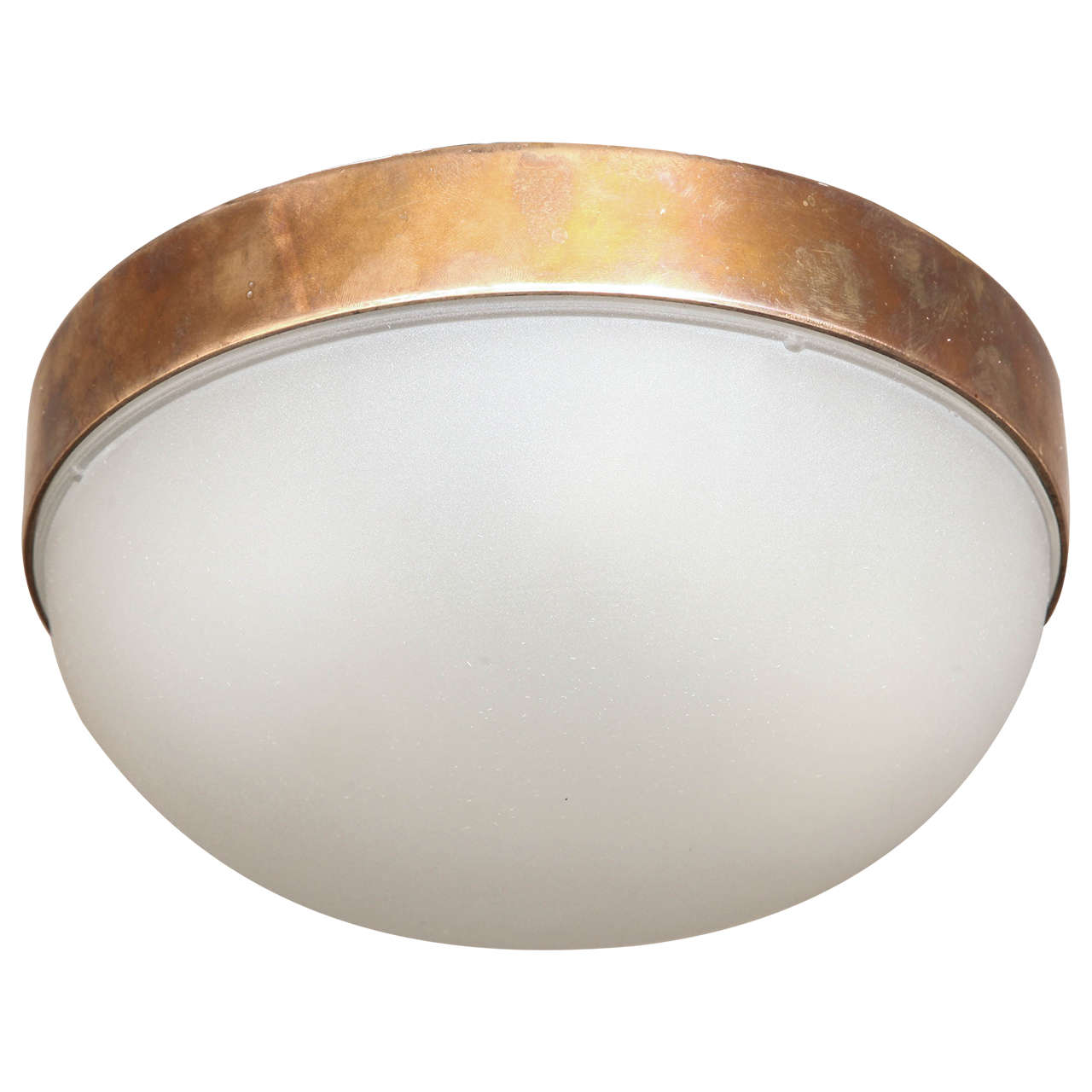 Round Ceiling Mounted Fixture with Bronze Frame For Sale at 1stdibs
