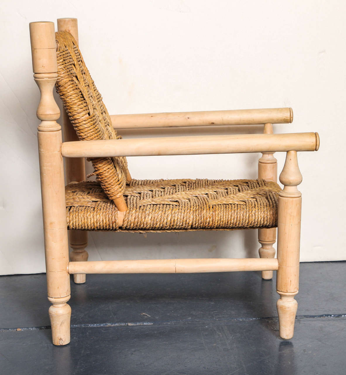 Ash Pair of 1950s French Armchairs in the style of Charlotte Perriand