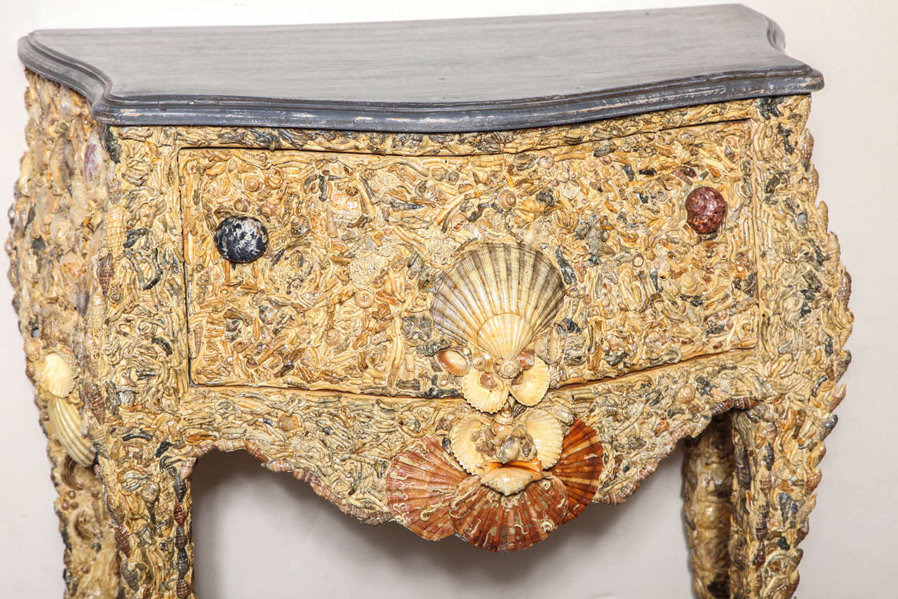 Rococo 19th Century Italian Grotto Shell Commode For Sale