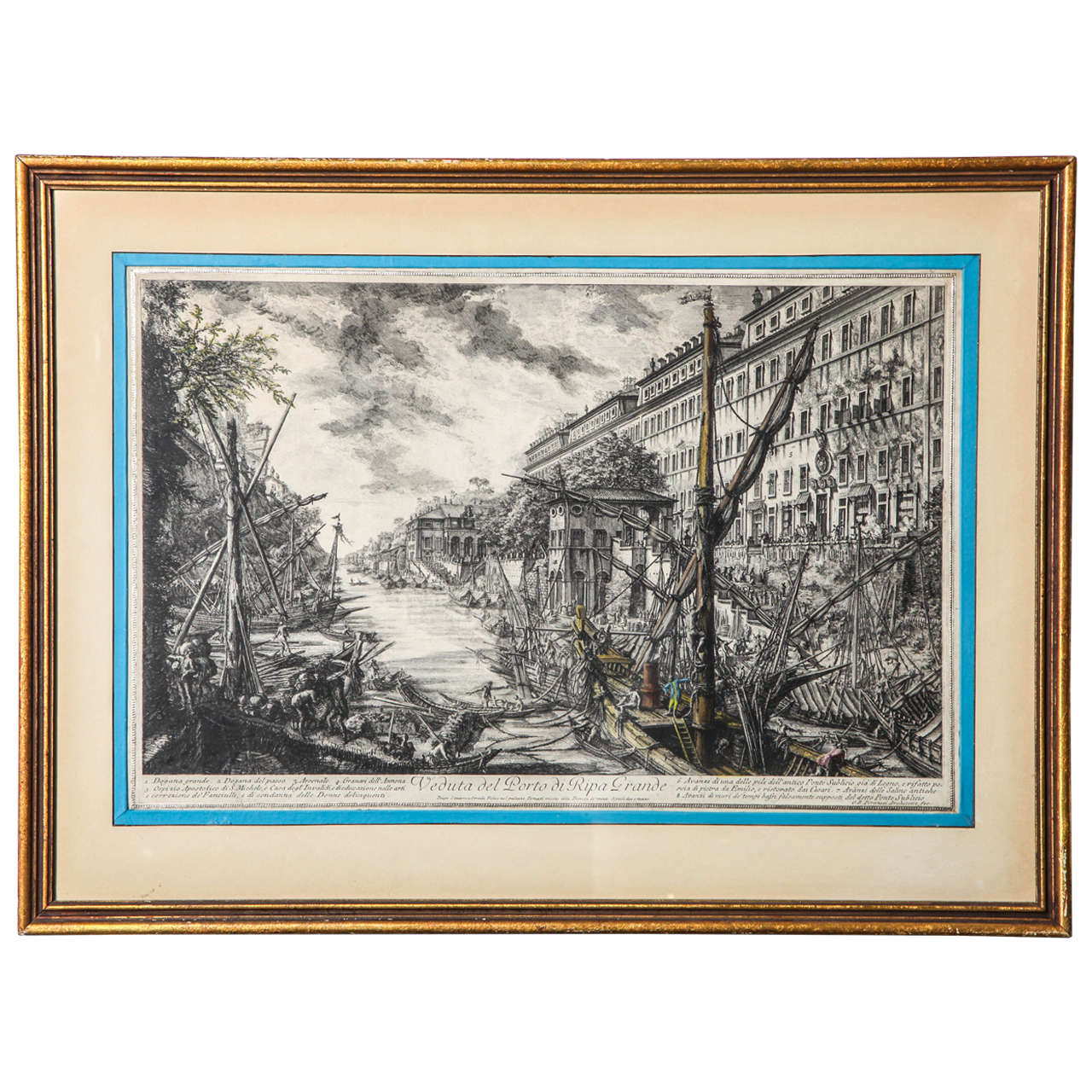 Piranesi "Veduta Del Porto Di Ripa Grande" Engraving