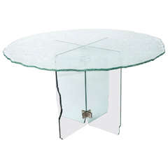 Danny Lane cut glass center table, England circa 1983