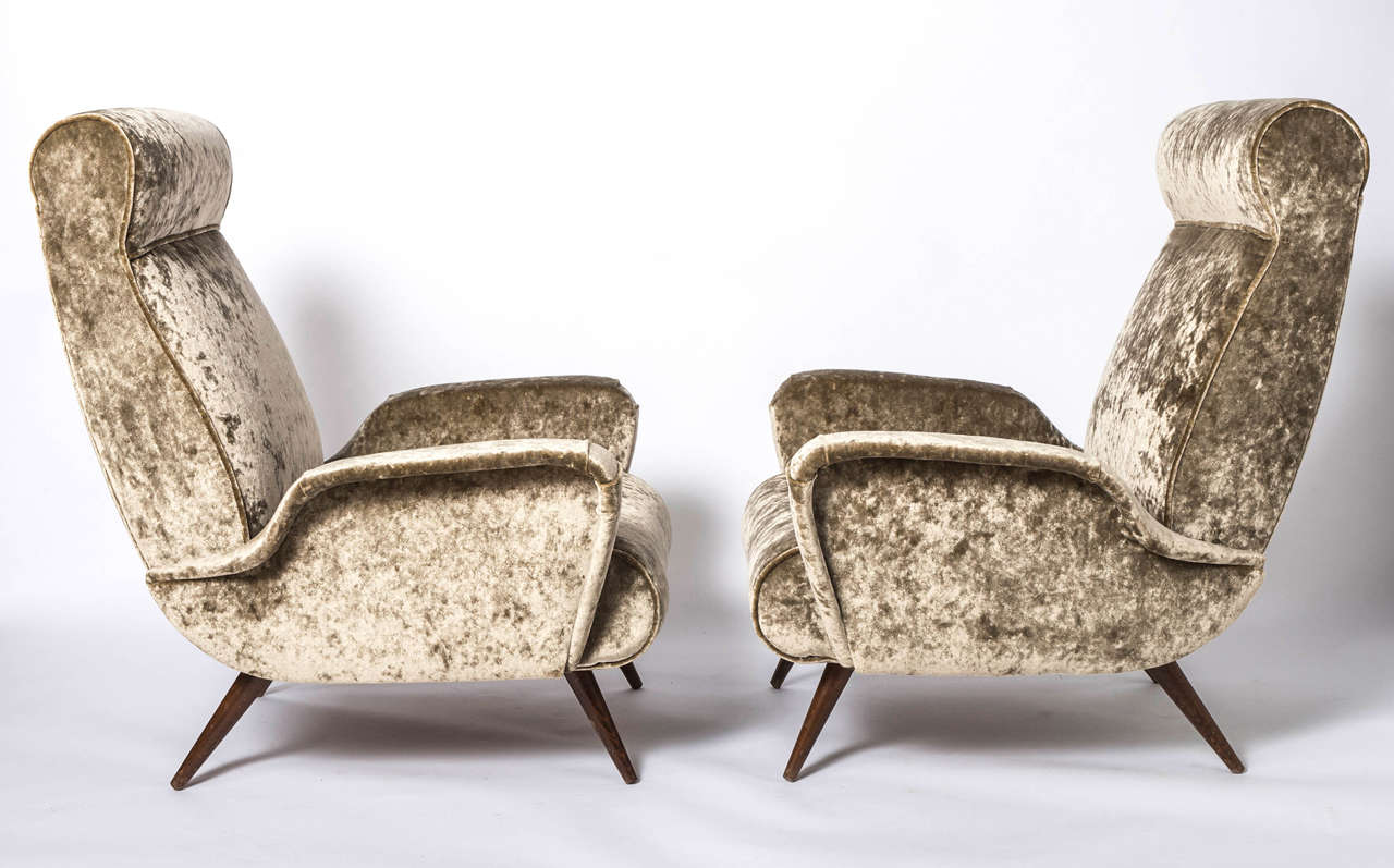 Mid-20th Century Marco Zanuso style armchairs, Italy circa 1950