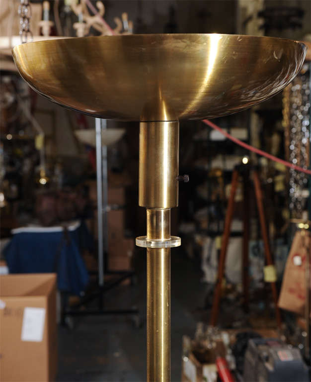 Art Deco Brass and Acrylic Torchiere