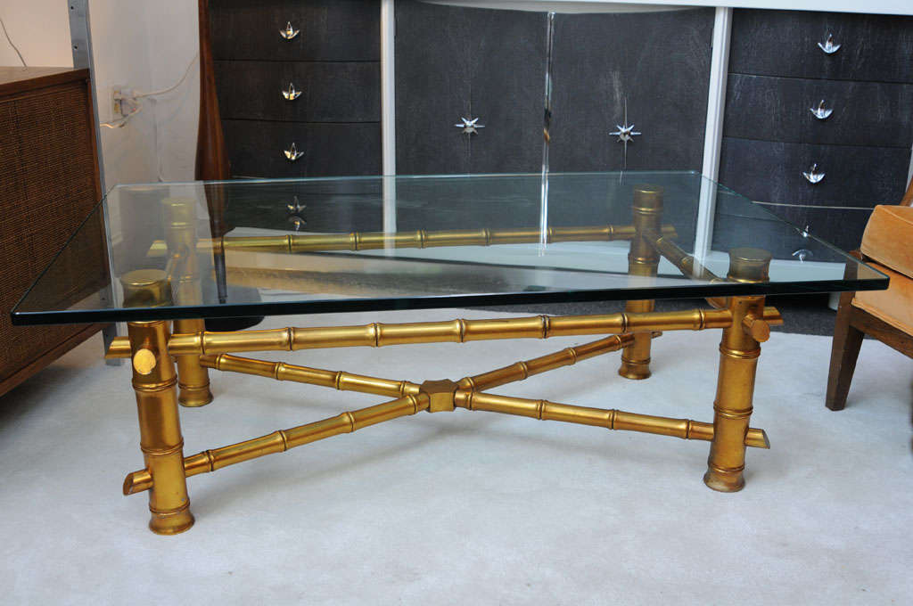 gold bamboo side table