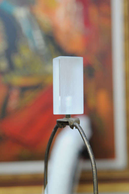 American 1970's Stacked Lucite Table Lamps For Sale