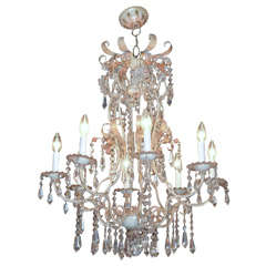 French 8-Light Hollywood Regency Style Chandelier Vintage French 8-Light Hollywood Regency Style Chandelier