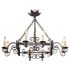 Iron 8-Light Chandelier Composed of Antique Parts (Square)