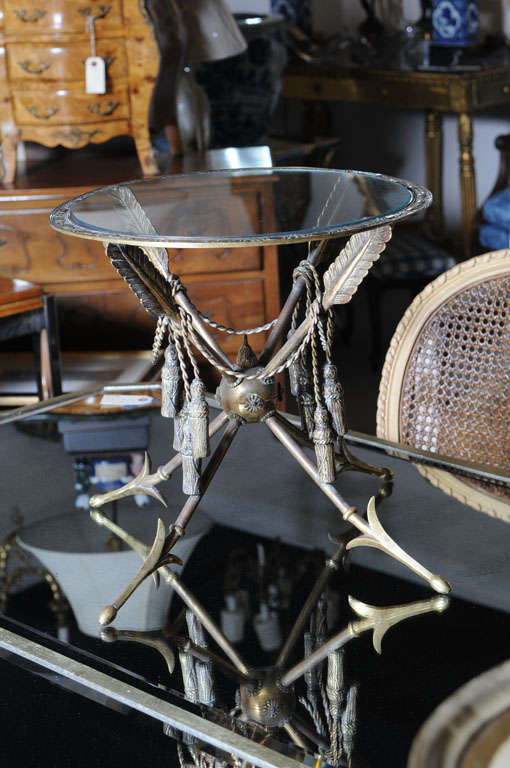 Bronze Neoclassical Campaign Style Drinks Table For Sale 3