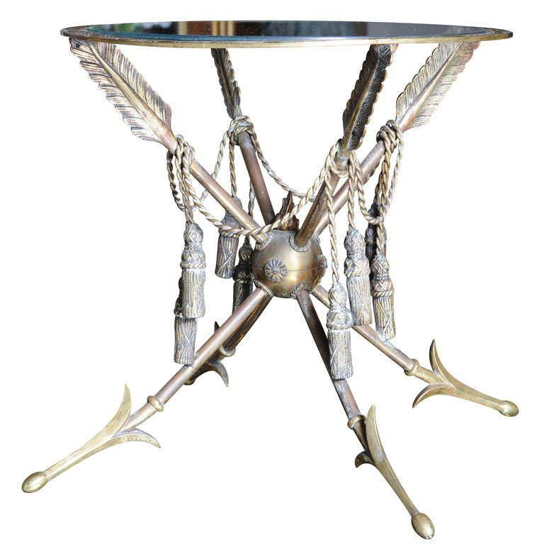 Bronze Neoclassical Campaign Style Drinks Table