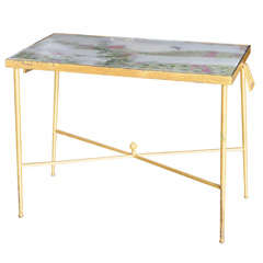 Rare French Enamel  Accent Table - Attributed to Maison Jansen