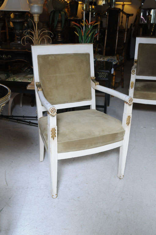 Pair of Neoclassical Armchairs In Good Condition In West Palm Beach, FL