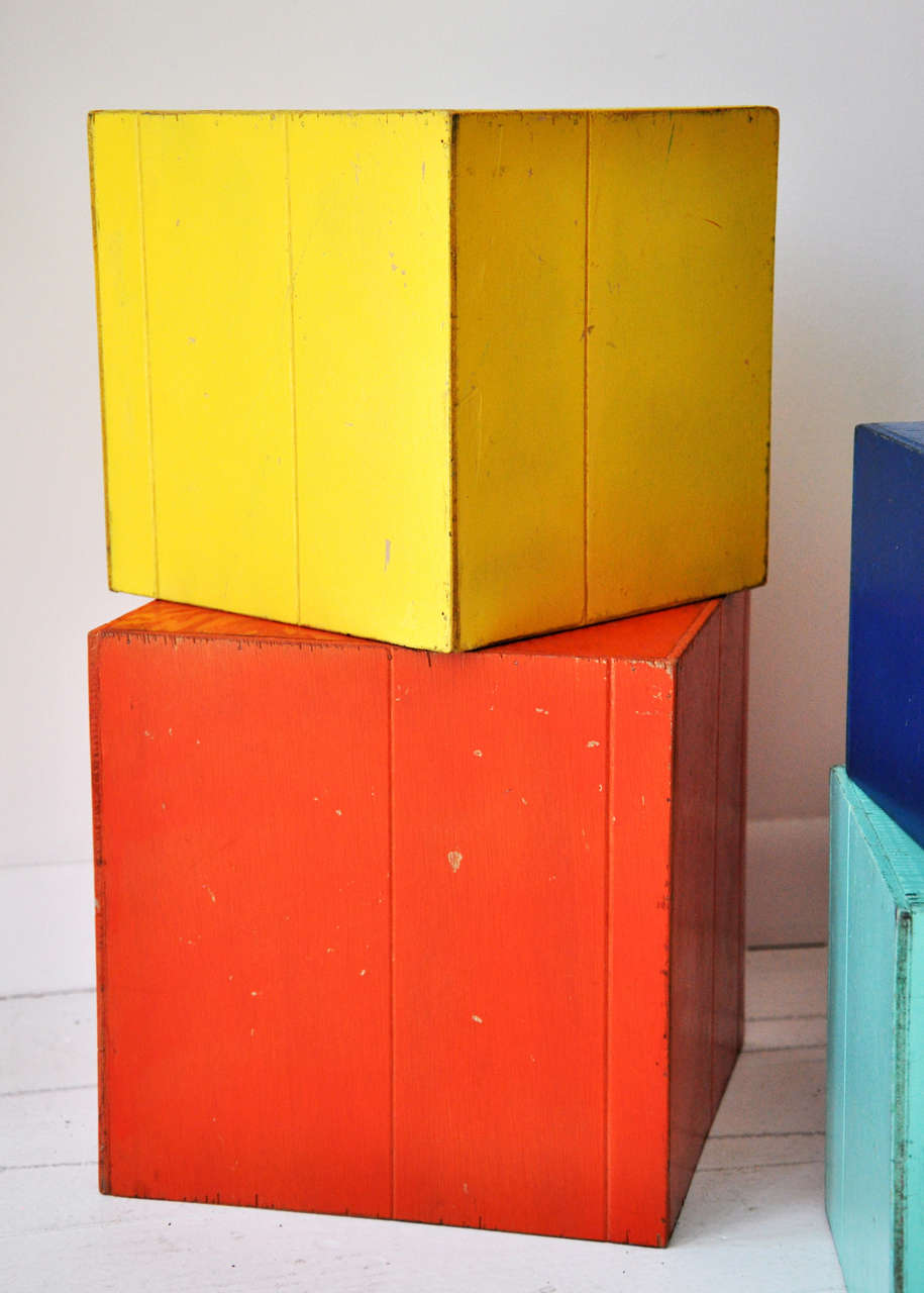 20th Century Multi-Colored Amish Stacked Blocks
