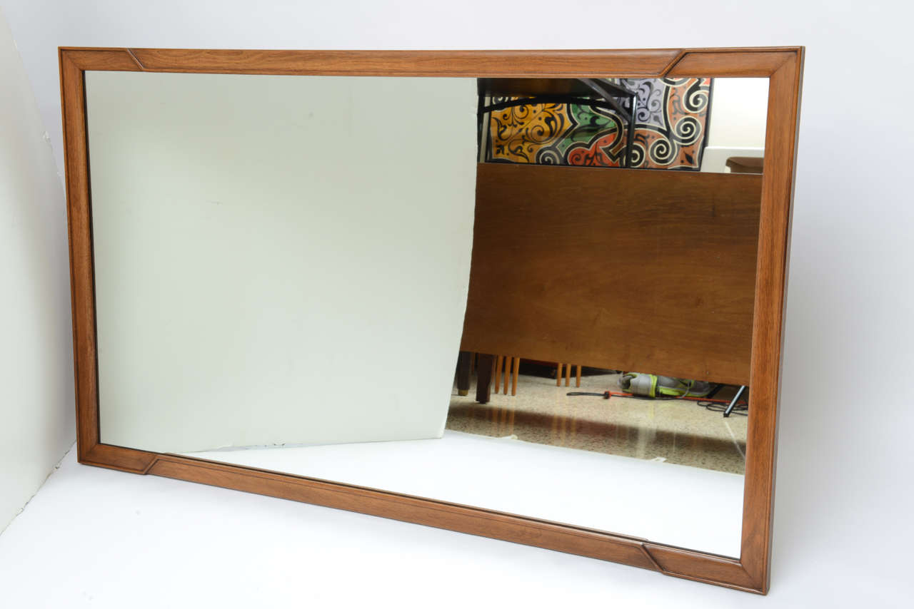 John Stuart Janus Collection Sculpted Frame Walnut Mirror