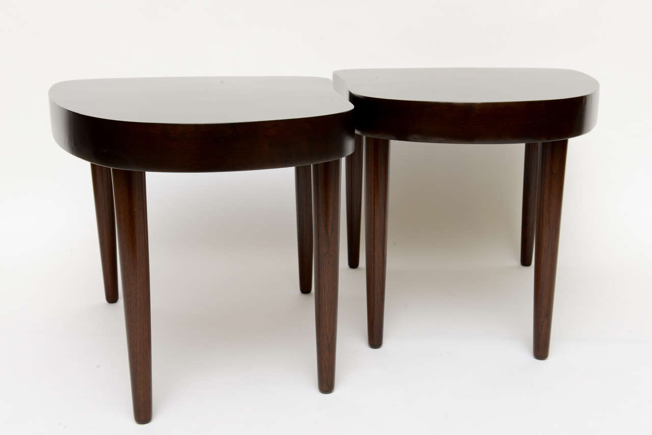 Scandinavian Modern 50s Danish Kidney Shape Povl Dinesen Teak Tables