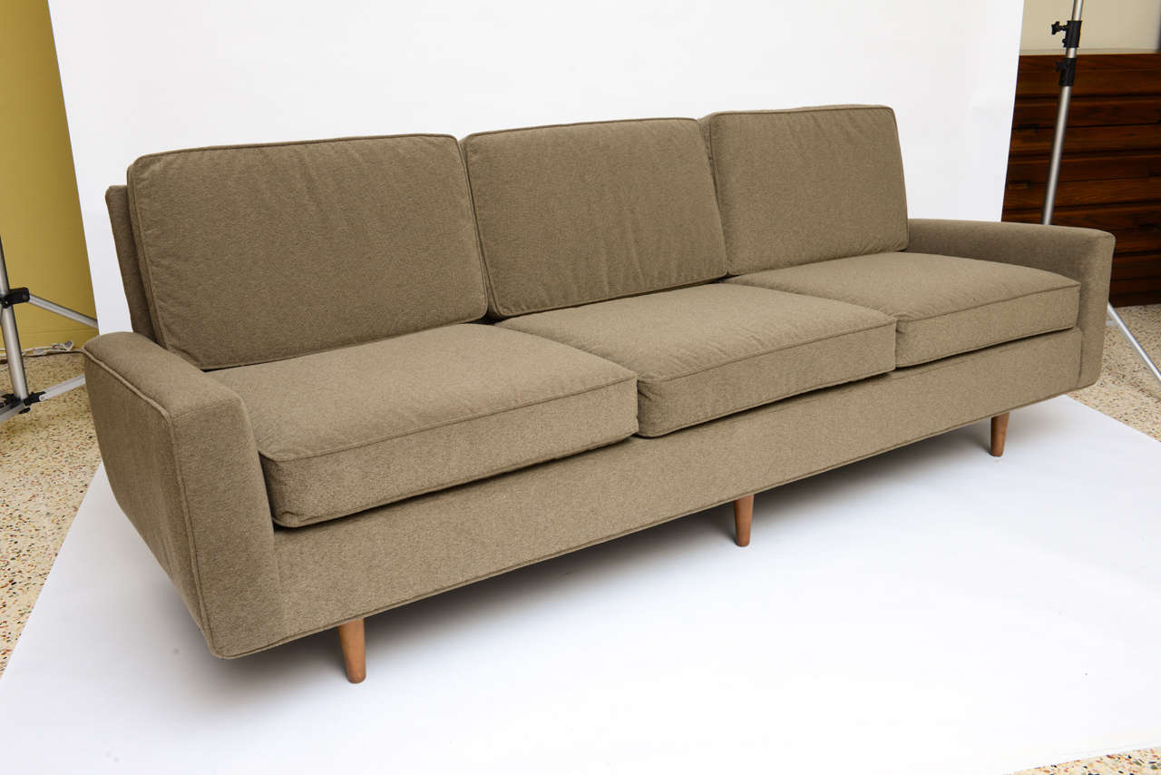 Classic Early Florence Knoll Three Seat Sofa