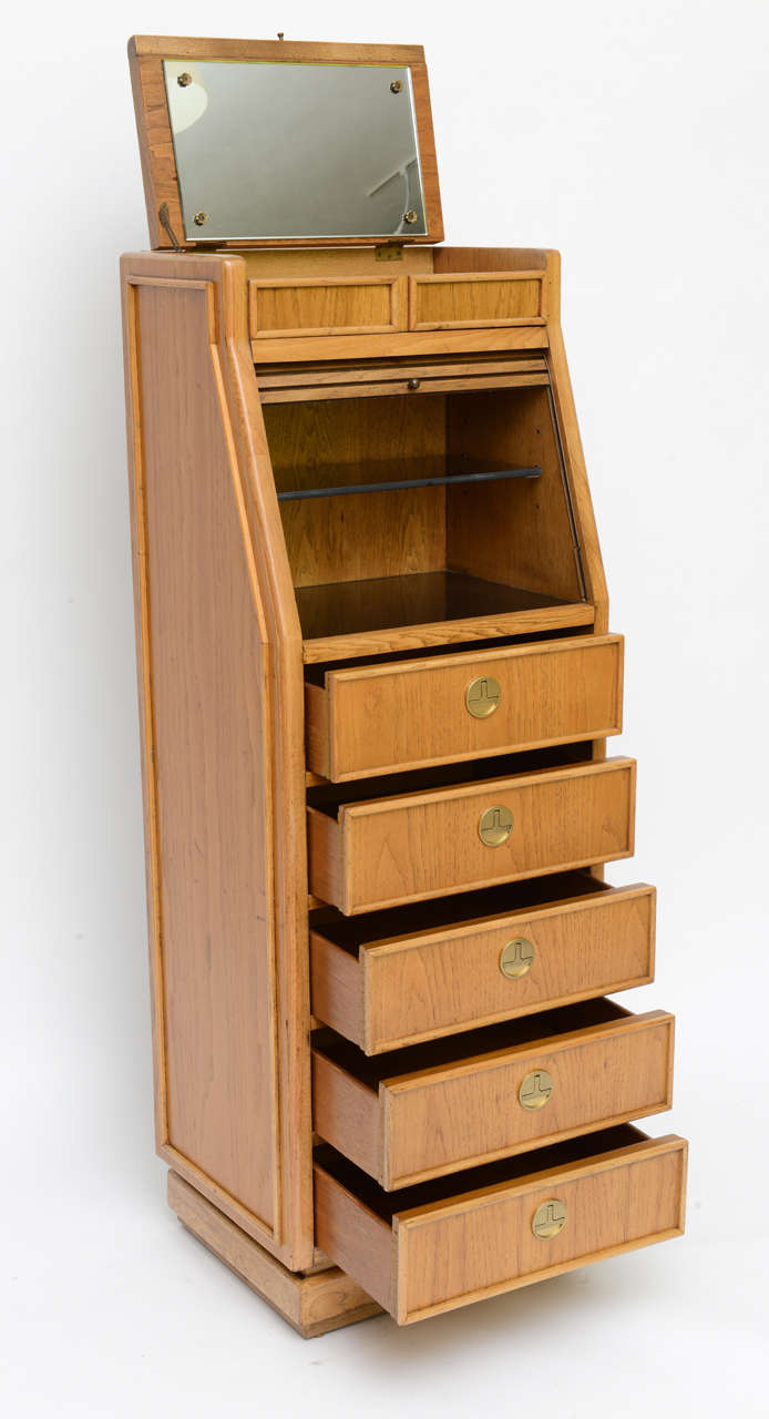 Campaign Style Tall Slender Dresser Valet by American of Martinsville 1