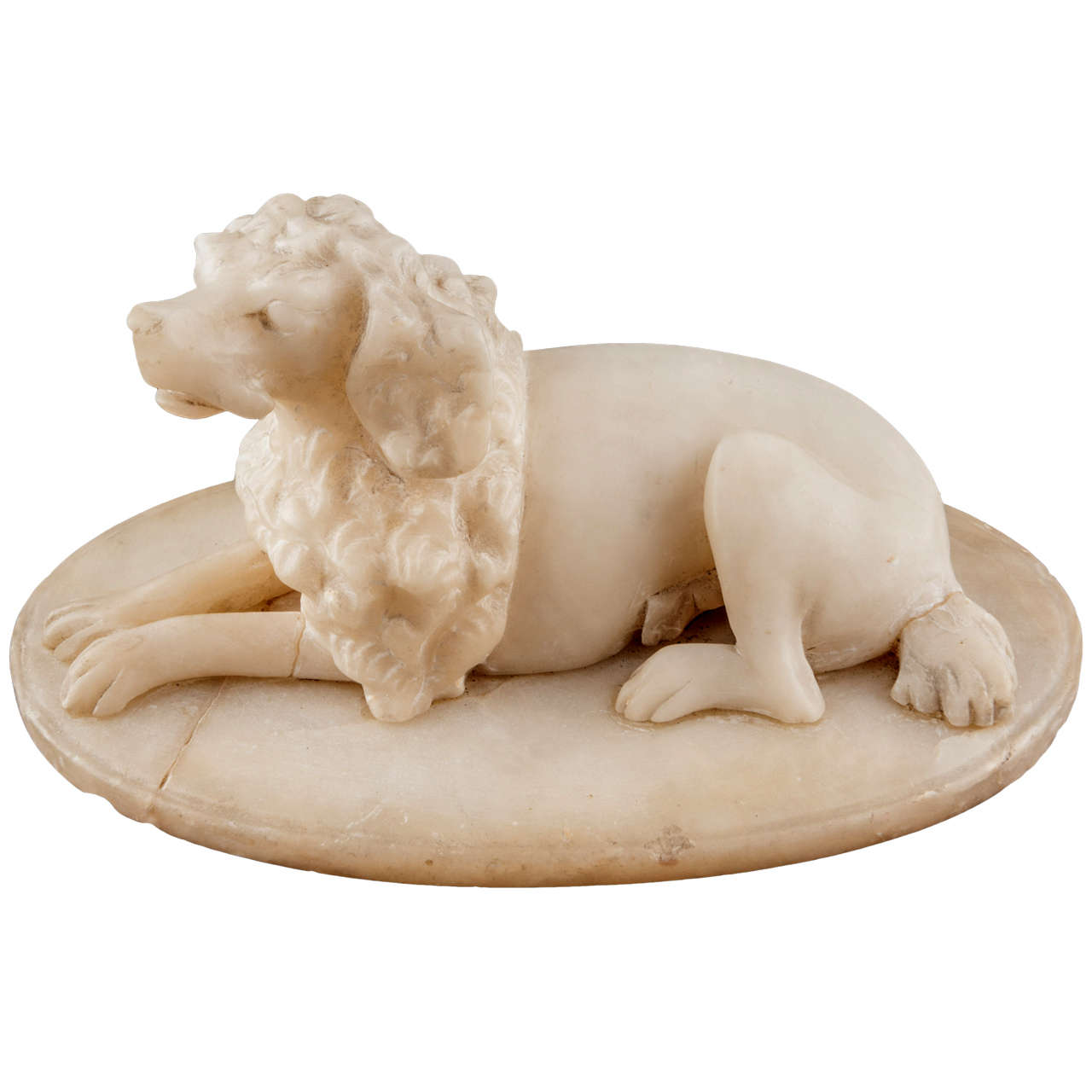 Alabaster Carving of A Dog For Sale