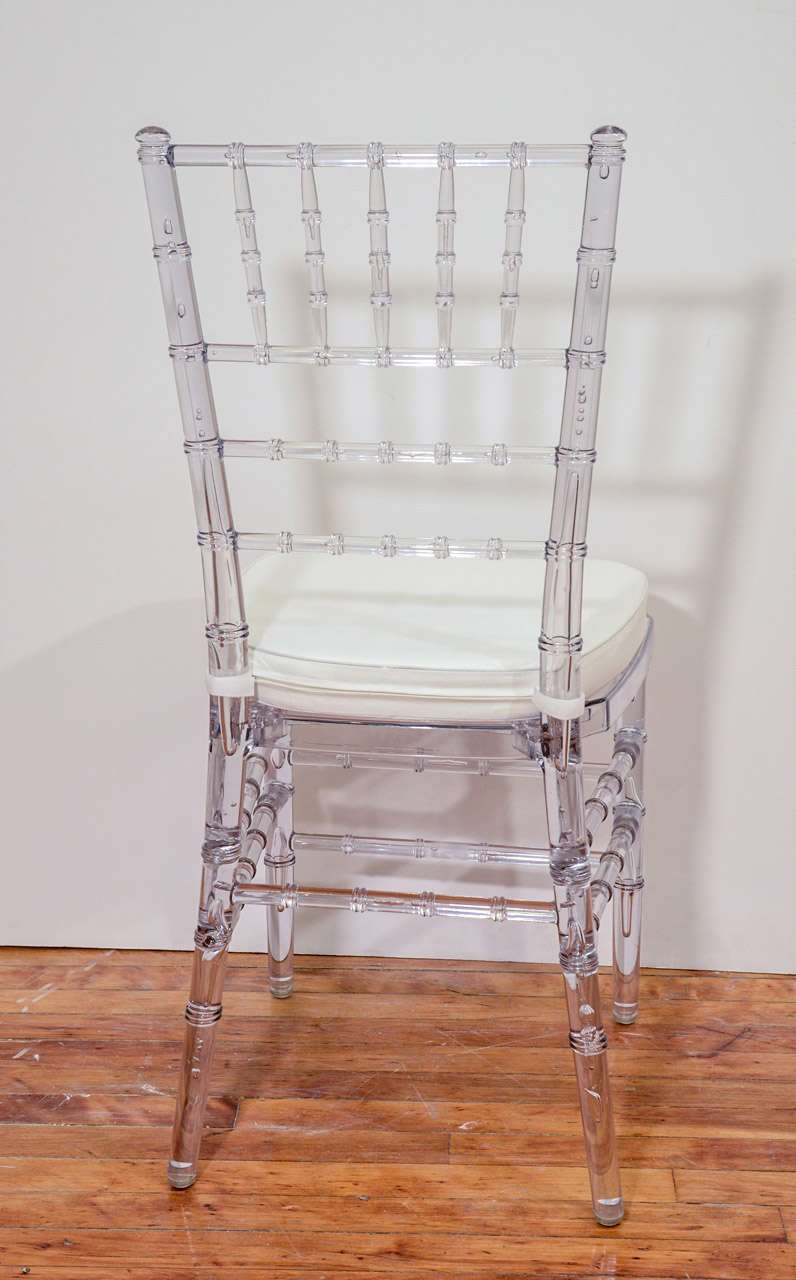 20th Century Set of Eight Vintage Acrylic Chairs with Bamboo Motif