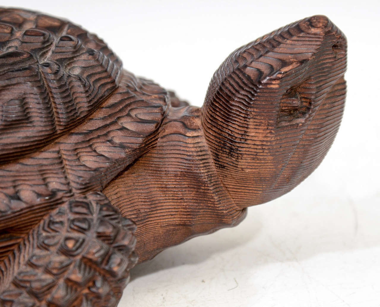 Japanese Meiji Period Carved Large Turtle Okimono In Good Condition For Sale In New York, NY