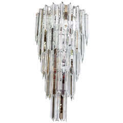 Mid Century Five-Tier Glass and Lucite Chandelier 4
