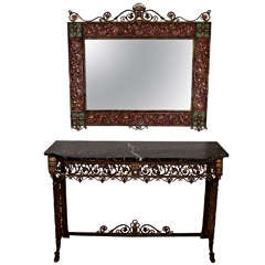 Art Deco Oscar Bach Console and Mirror Set 7